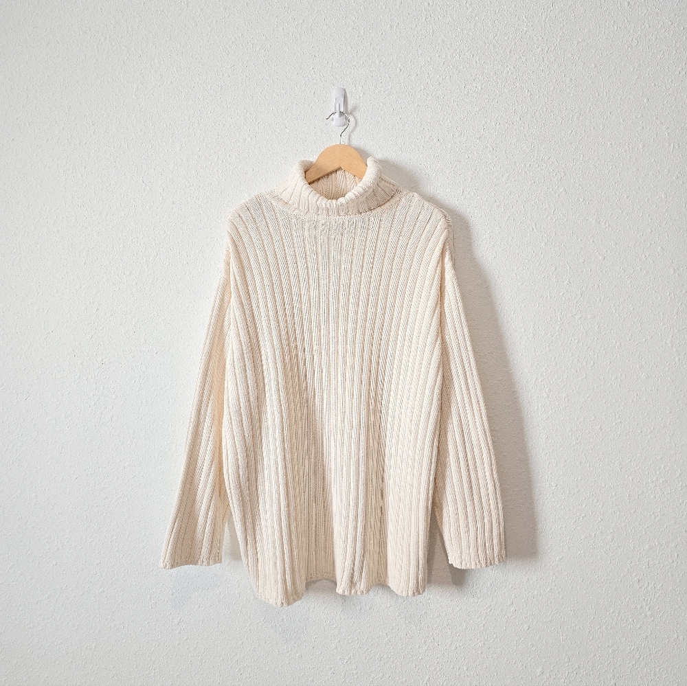 Vintage Cream Turtleneck Sweater